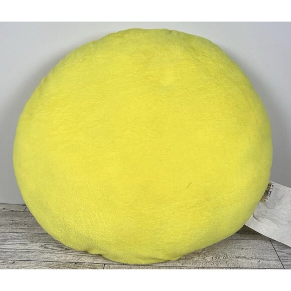 Kellytoy Yellow Emoji Expressions Throwing a Kiss Face Stuffed Pillow 14x14 - Picture 2 of 5